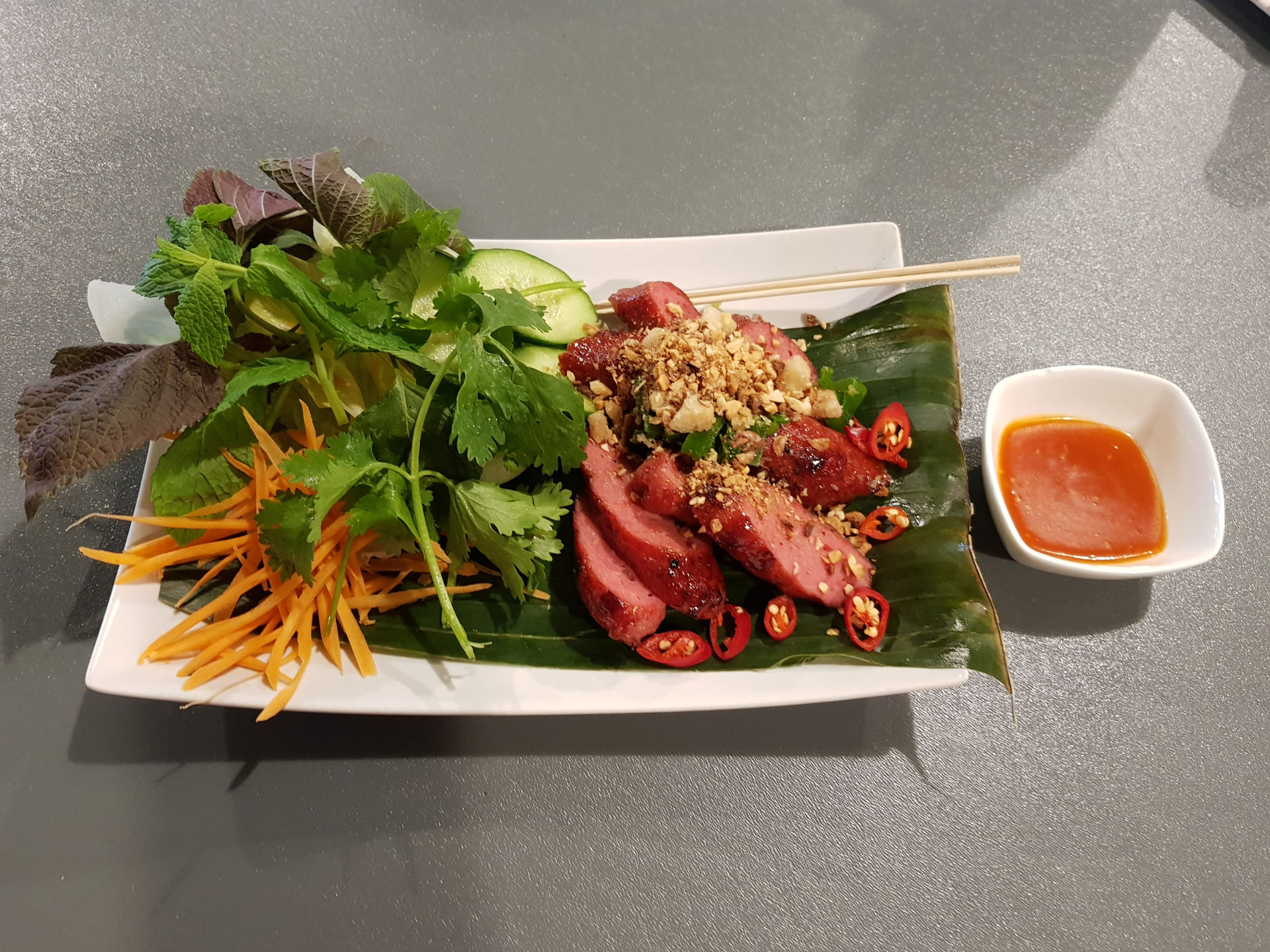 BBQ Vietnamese pork sausages Nem Nướng Canh Dong Cafe